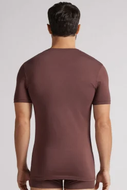 Camiseta manga corta de algodón ajustada