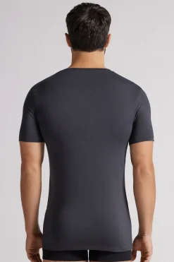 Camiseta manga corta de algodón ajustada