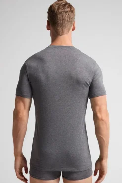 Camiseta manga corta de algodón ajustada