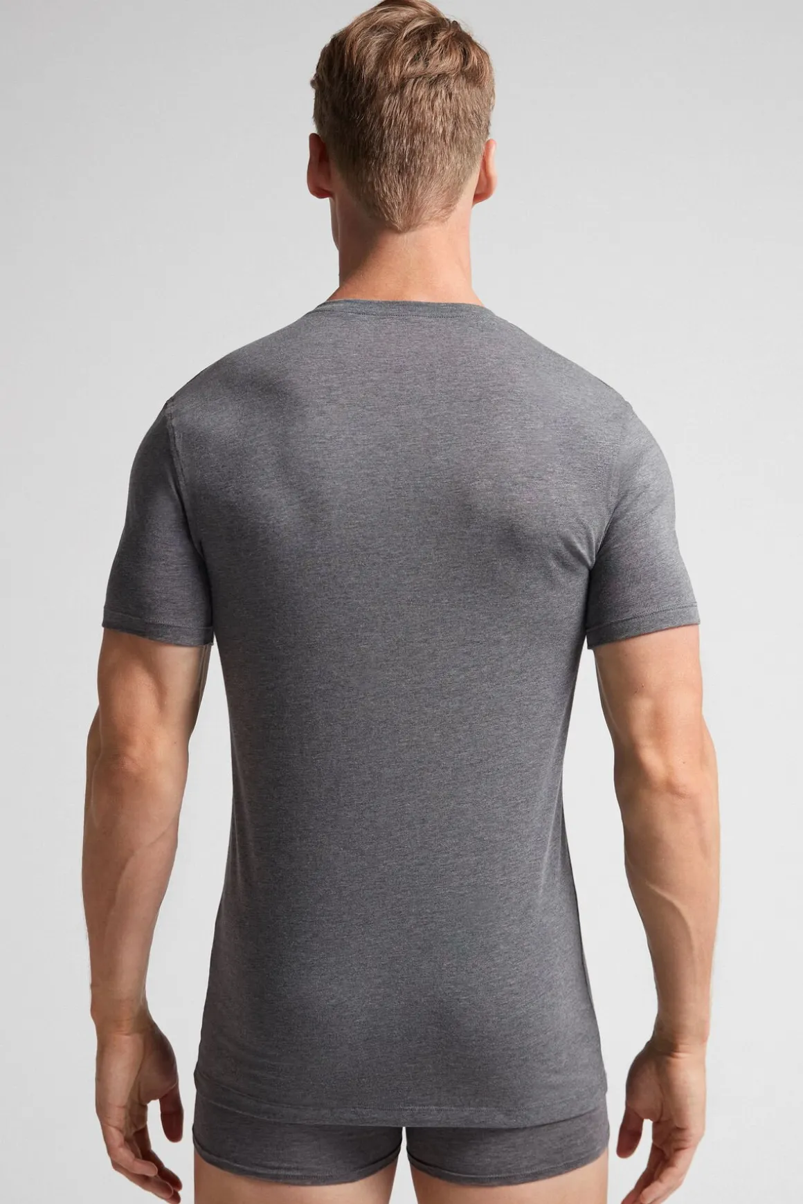 Camiseta manga corta de algodón ajustada