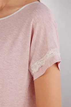 Camiseta Manga Corta Modal Detalles Encaje