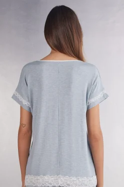 Camiseta Manga Corta Modal Detalles Encaje