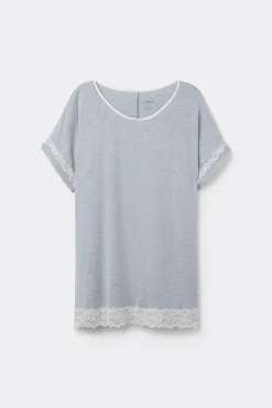 Camiseta Manga Corta Modal Detalles Encaje