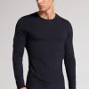 Camiseta Manga Larga de Lana Merina Escote Redondo