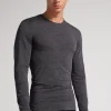 Camiseta Manga Larga de Lana Merina Escote Redondo