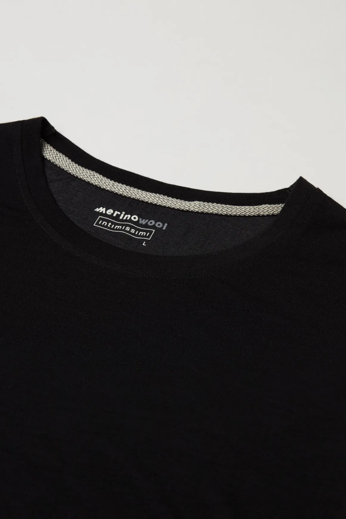 Camiseta Manga Larga de Lana Merina Escote Redondo