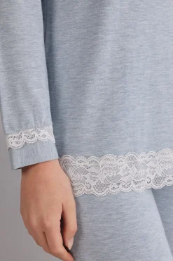 Camiseta Manga Larga de Modal Escote Redondo