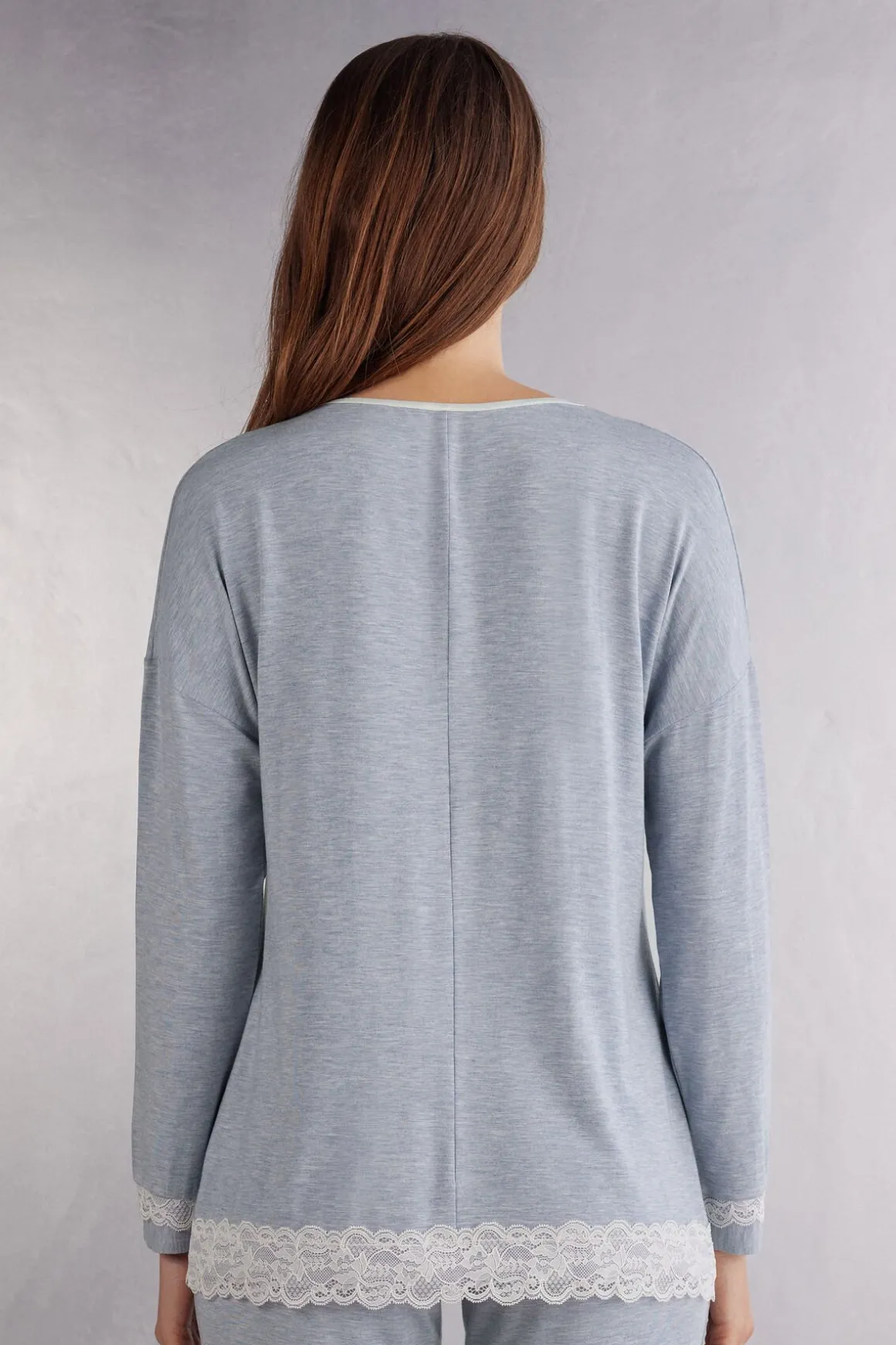 Camiseta Manga Larga de Modal Escote Redondo