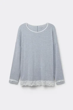 Camiseta Manga Larga de Modal Escote Redondo