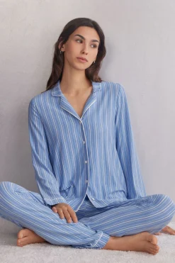 Camiseta Modal Abertura Delantera Oxford Stripes