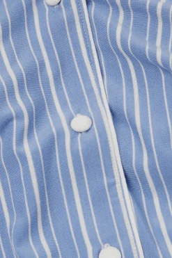 Camiseta Modal Manga Corta Abertura Delantera Oxford Stripes