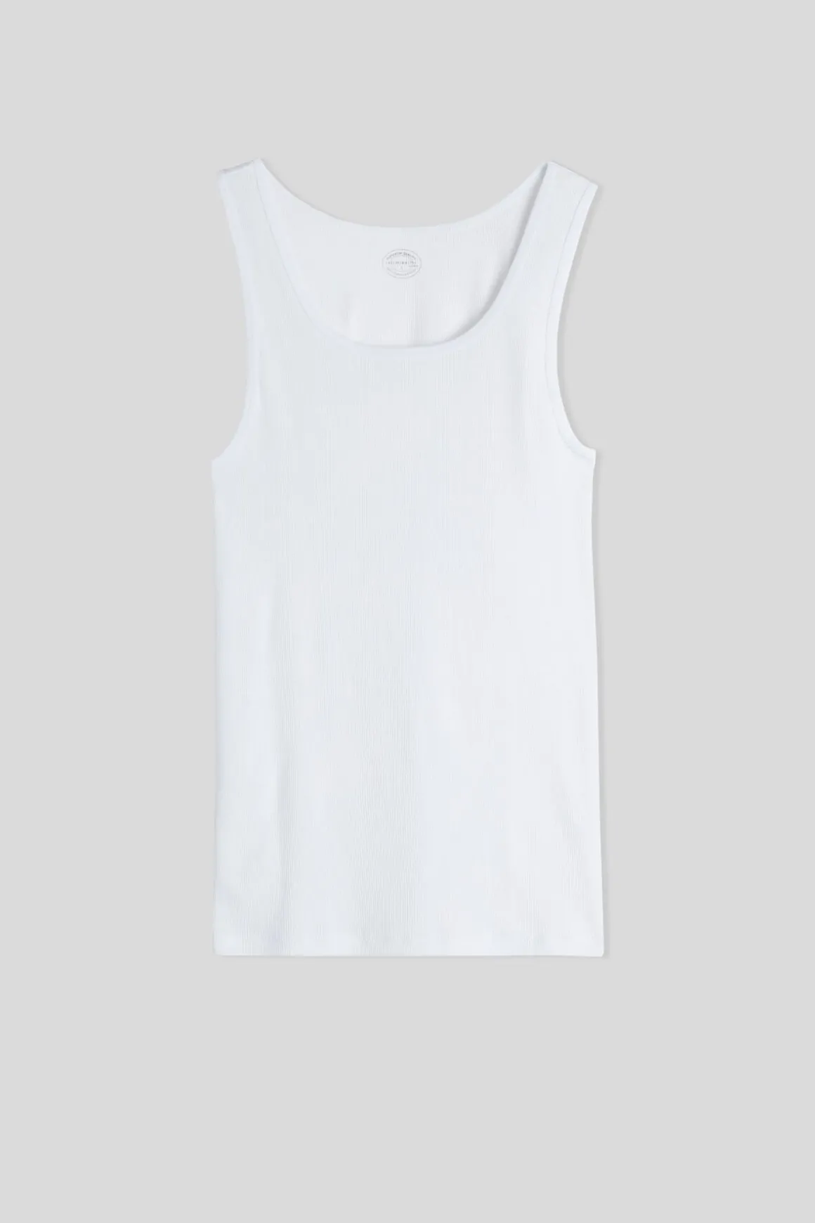 Camiseta sin mangas de hombre en algodón superior con canalé