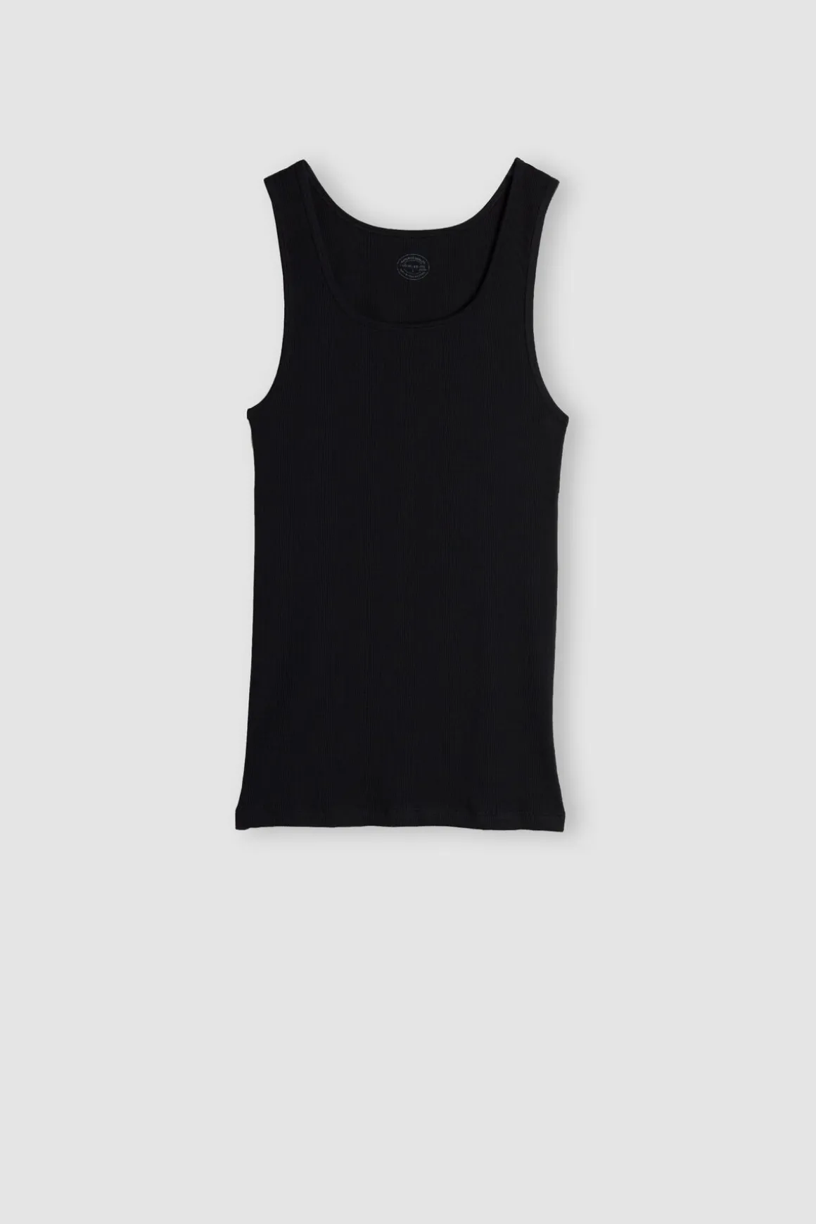 Camiseta sin mangas de hombre en algodón superior con canalé