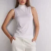 Chaleco de Cuello Alto en Micromodal