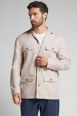 Chaqueta Sahariana de Lino y Algodón