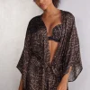 Kimono de Raso de Viscosa Luxurious Leopard