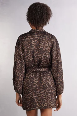 Kimono de Raso de Viscosa Luxurious Leopard