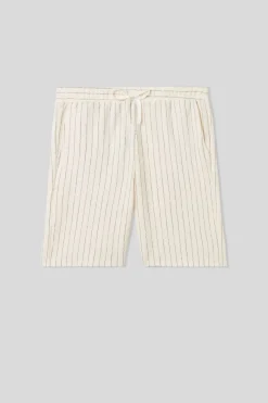 Pantalón Corto de Felpa a Rayas Verticales