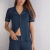 Pantalón Corto de Modal con Bordes en Contraste