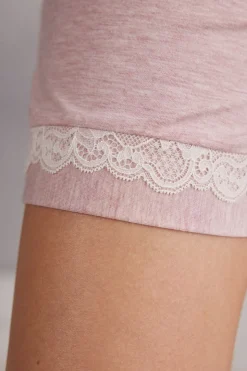 Pantalón Corto de Modal con Detalles de Encaje
