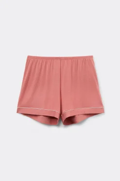 Pantalón Corto de Modal con Bordes en Contraste