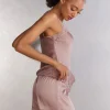 Pantalón Corto de Seda con Encaje