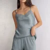Pantalón Corto de Seda con Encaje