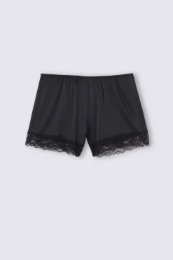 Pantalón Corto de Seda con Encaje