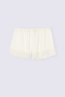 Pantalón Corto de Seda con Encaje