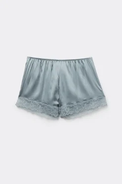 Pantalón Corto de Seda con Encaje