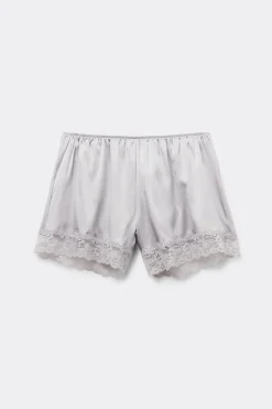 Pantalón Corto de Seda con Encaje
