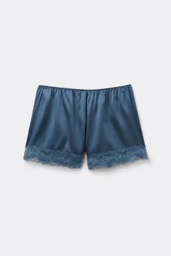 Pantalón Corto de Seda con Encaje