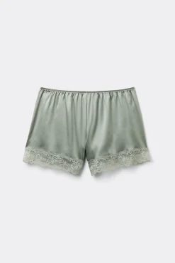 Pantalón Corto de Seda con Encaje