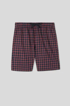 Pantalón Corto de Tela a Cuadros