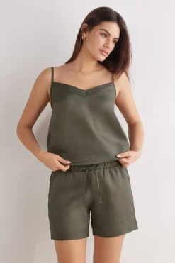 Pantalón Corto en Tela de Lino