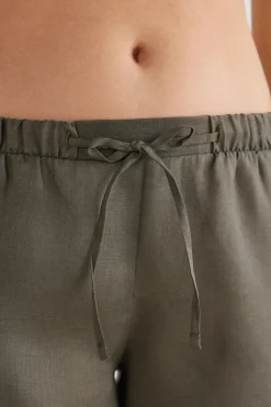 Pantalón Corto en Tela de Lino