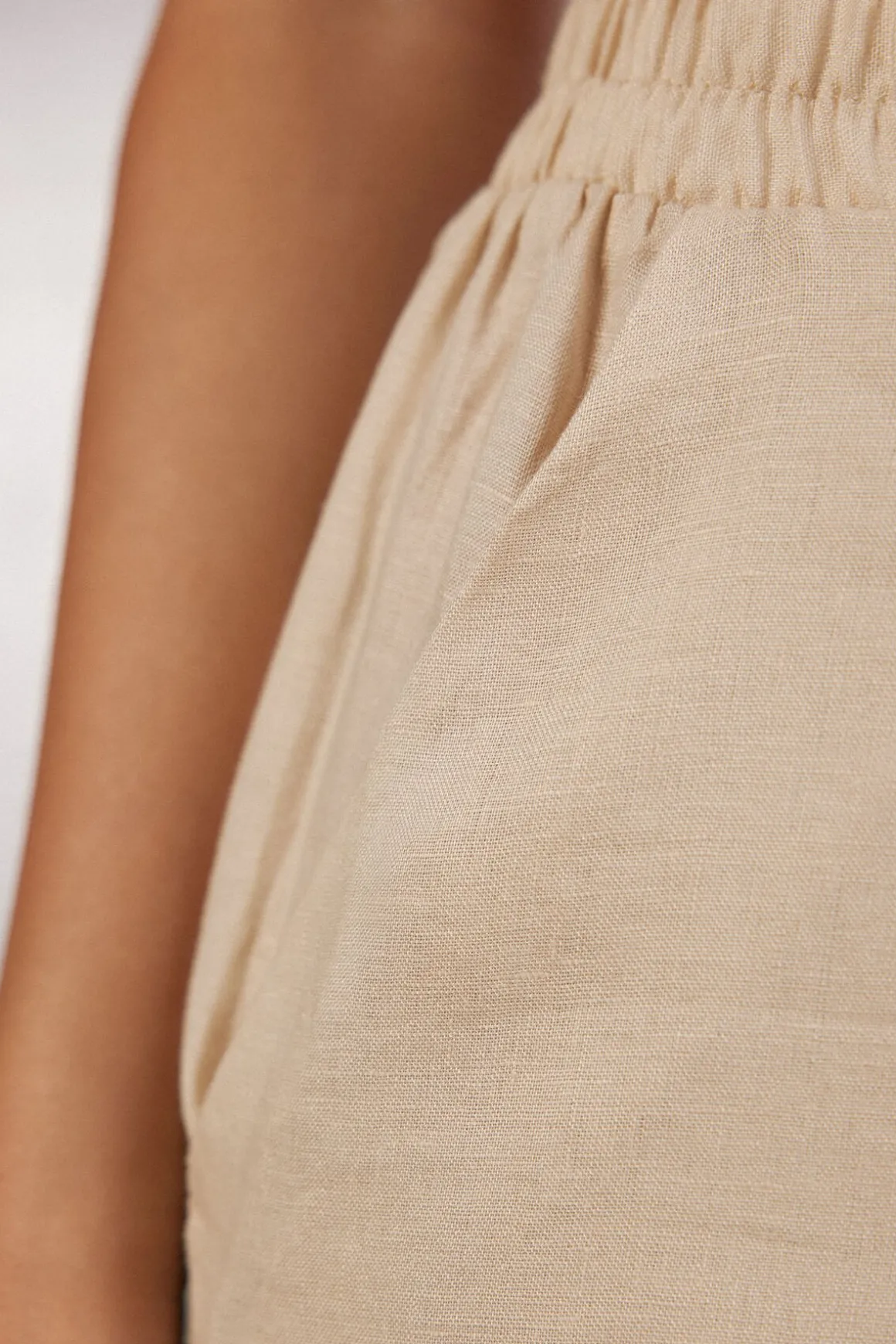 Pantalón de Tela de Lino