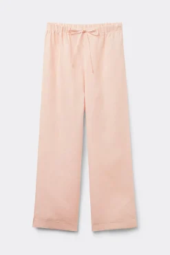 Pantalón Largo con Cordón Ajustable en Tela de Lino