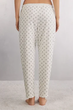 Pantalones Largos de Algodón Superior Dusty Flower