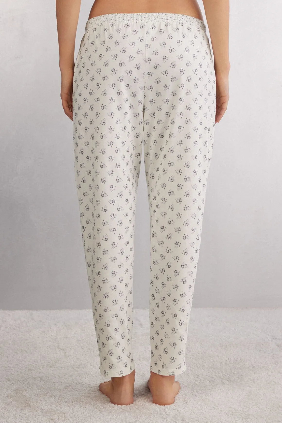 Pantalones Largos de Algodón Superior Dusty Flower