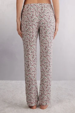 Pantalones Largos de Modal Floral Romance