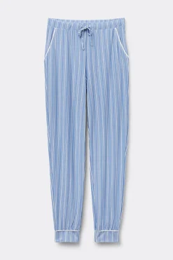 Pantalones Largos Modal con Bajo Elástico Oxford Stripes