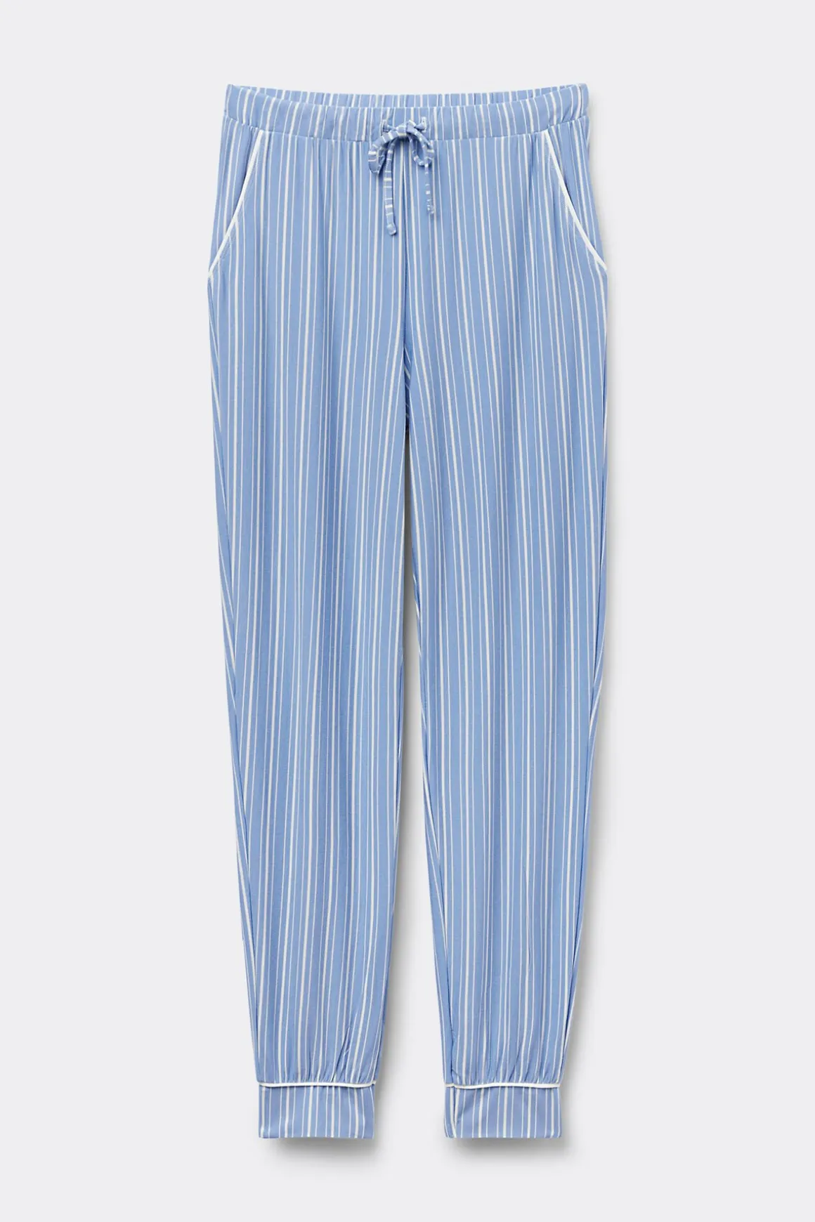 Pantalones Largos Modal con Bajo Elástico Oxford Stripes