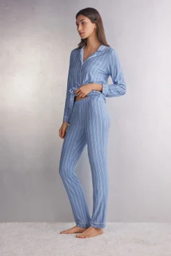 Pantalones Modal Rectos Oxford Stripes
