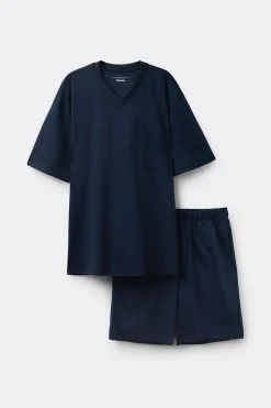 Pijama corto de algodón mercerizado premium