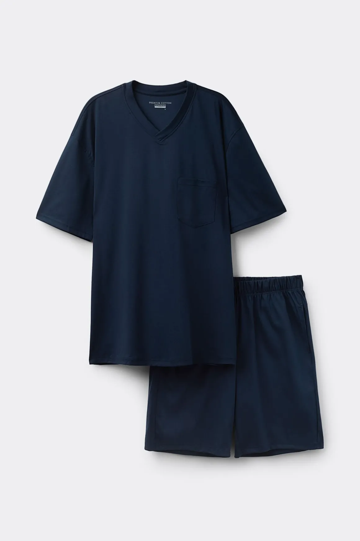 Pijama corto de algodón mercerizado premium
