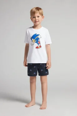 Pijama Corto Niño Algodón Estampado Sonic