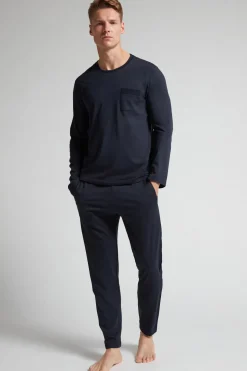 Pijama de Hombre de Algodón Superior Largo