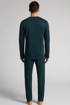 Pijama de Hombre de Algodón Superior Largo