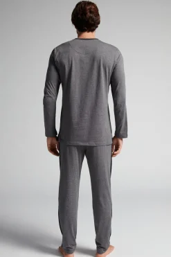 Pijama de Hombre de Algodón Superior Largo